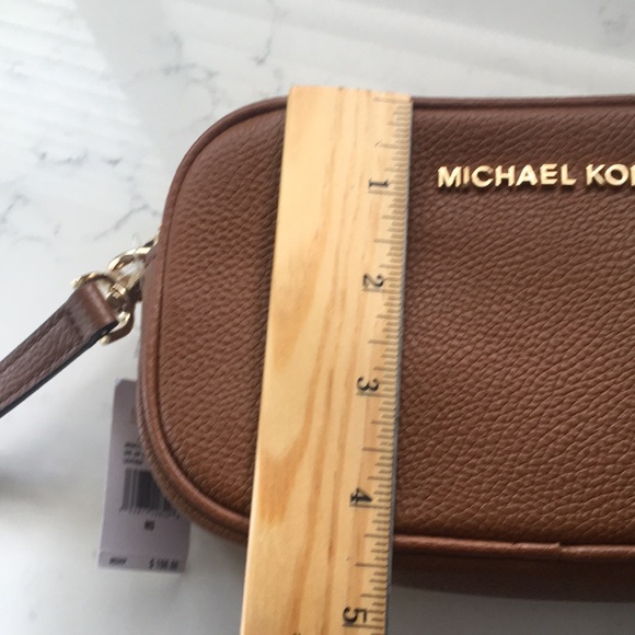 Michael Kors double zipper Jet set pebbled leather Crossbody bag nwot - Picture 6 of 17